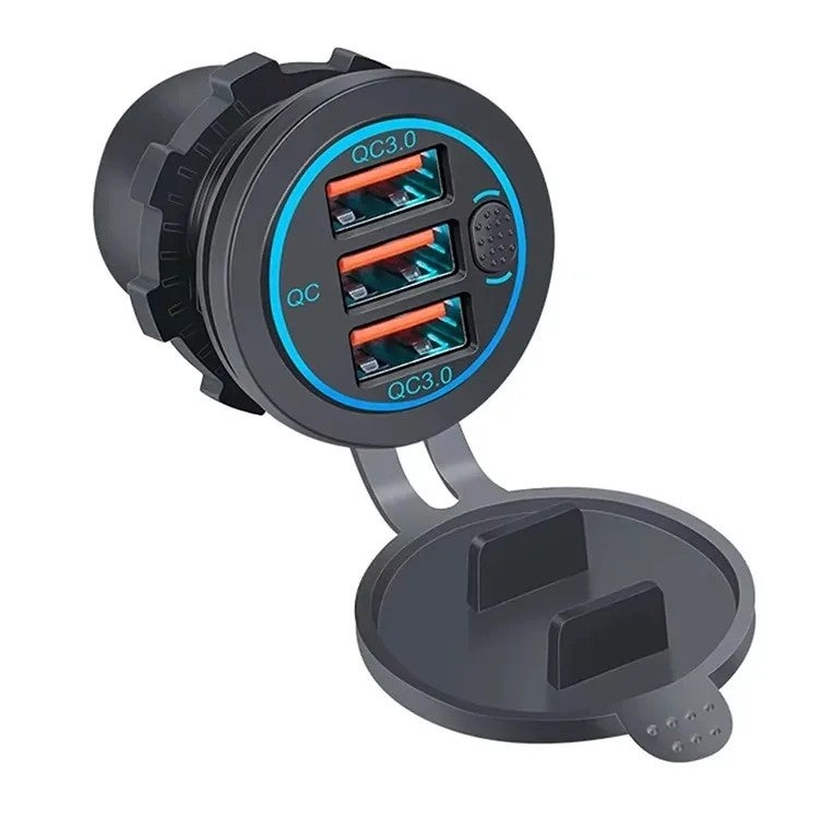 Bluejw 3-Port 18W Quick Charge 3.0 USB Car Charger - Flush Mount QC3.0 Cigarette Lighter Adapter 12V/24V Automobile Charger for Cars & More - Image 3